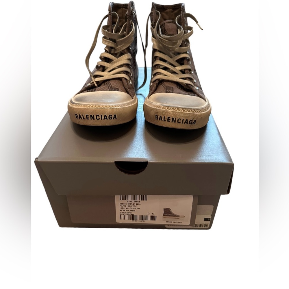 Balenciaga high top logo sneakers